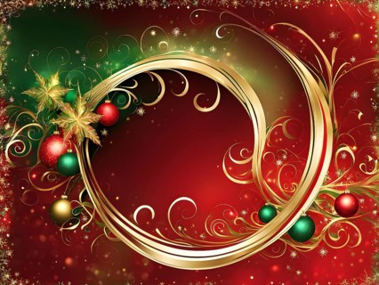 Abstract wallpaper illustration of Christmas symbols for gift cards, swirling shapes and lines, in