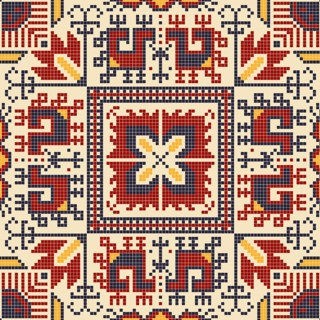 Traditional Bulgarian embroidery vector pattern