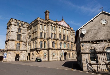 Anglo-Bavarian Brewery building built 1864, Shepton Mallet, Somerset, England, UK now Anglo Trading