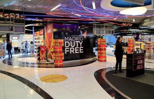 Duty Free shopping at Adolfo Suárez Madrid–Barajas airport, Madrid, Spain, Europe