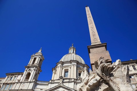 Fountain of the Four Rivers, Fontana dei Quattro Fiumi, Church of Sant'Agnese in Agone, Piazza