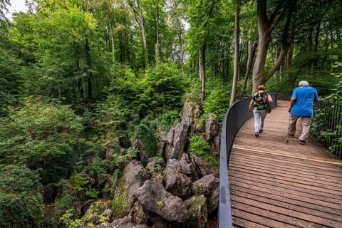 The Felsenmeer in Hemer, Sauerland, geotope, with rugged rock formations, nature reserve, North