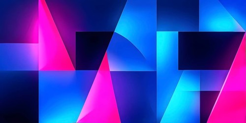 Abstract minimalist illustration theme in vibrant neon color accents symbolizing fun and ease, AI