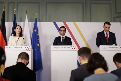 Annalena Bärbock (Alliance 90/The Greens), Federal Foreign Minister, Stephane Sejourne, Minister