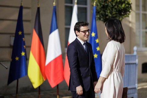 Annalena Bärbock (Alliance 90/The Greens), Federal Foreign Minister, photographed during a welcome