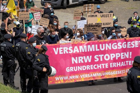 Demonstration against the planned assembly law in North Rhine-Westphalia, in Düsseldorf, various