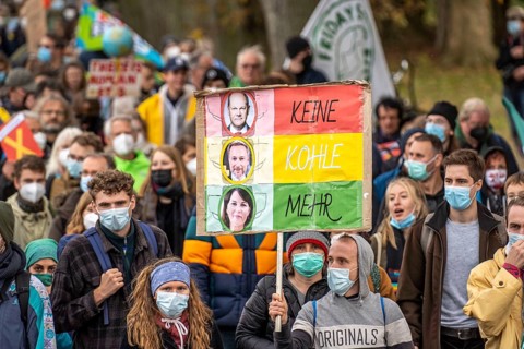 Protest action against the demolition of the village of Lützerath in the Rhenish lignite mining