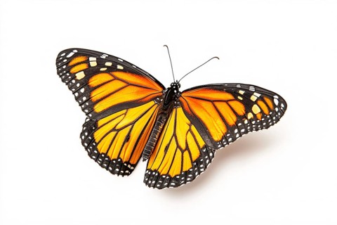 Monarch Butterfly on white background. Generative Ai, AI generated