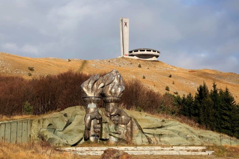 Buzludzha monument former communist party headquarters, Bulgaria, Europe