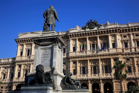 Palazzo di Giustizia, Palace of Justice, Prati district on the banks of the Tiber, Rome, Italy,