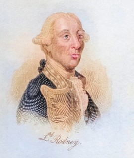 Admiral George Brydges Rodney, 1st Baron Rodney 1719, 1792, British naval officer. From the book
