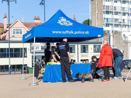 Police community street event in Felixstowe, Suffolk, England, UK