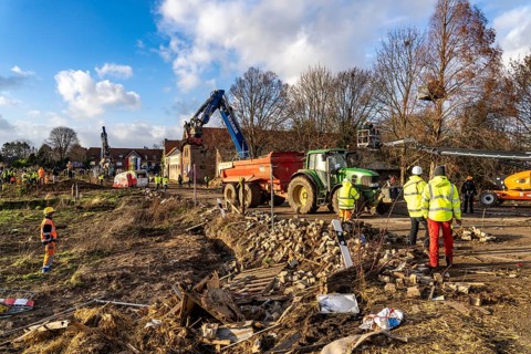 Beginning of the eviction of the Lützerath hamlet, camp of climate activists and squatters, at the