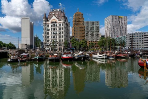 Rotterdam city centre, Oudehaven, historic harbour, The White House, historic office building,