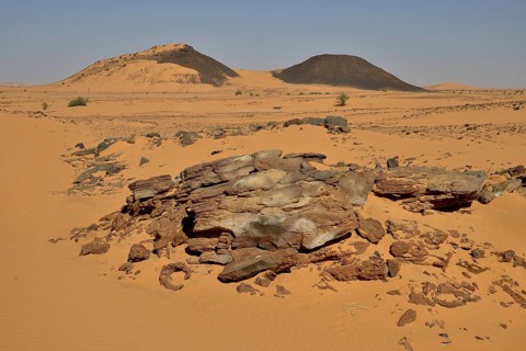 Landscape, Bayuda Desert, asch-Schamaliyya, Nubia, Sudan, Africa