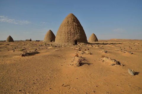 Domed mausoleums, called Qubbas, Old Dongola, Northern, Nubia, Sudan, Africa