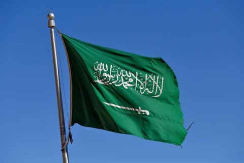Saudi National Flag, AlUla, Medina Province, Saudi Arabia, Arabian Peninsula, Asia
