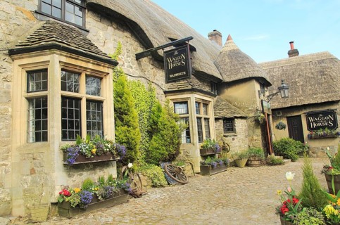 The Waggon and Horses pub, Beckhampton, Wiltshire, England, UK inspiration for a scene in The
