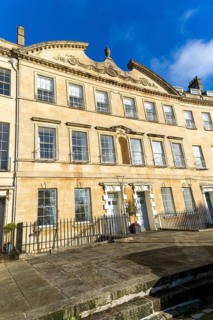Georgian crescent of Somerset Place, Bath, Somerset, England, UK architect John Eveleigh started