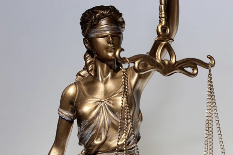 Close-up of a Justitia as a symbol of law, justice, etc