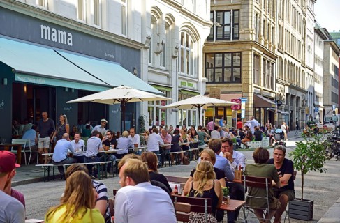 Europe, Germany, Hamburg, City, Old Town, Nikolai Quarter, pedestrian zone Schauenburgerstrasse,