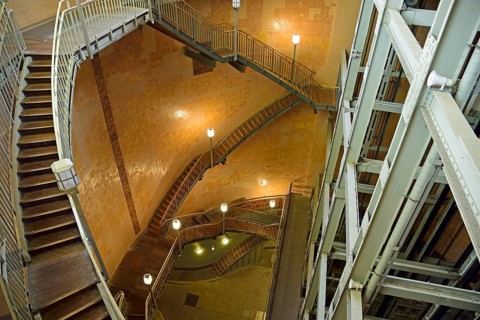 Europe, Germany, Hamburg, City, Harbour, Old Elbe Tunnel under the Elbe, restored east tunnel,