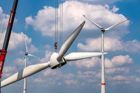 Repowering of a wind farm near Issum, 9 older wind turbines from the manufacturer Enercon (model