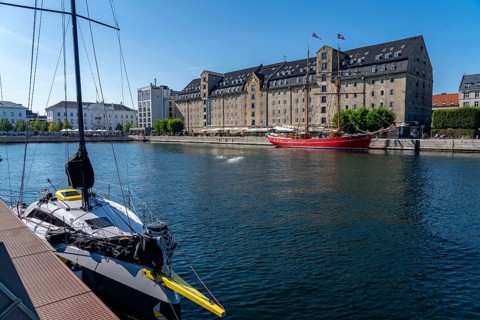 Harbour basin at Ofelia Beach, Copenhagen Admiral Hotel, former pier, in the harbour, leisure