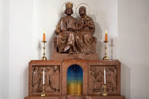 Side altar with figures of Emperor Henry II and Empress Kunigunde, St Otto Church, built from 1912