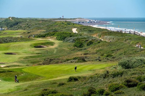 Golf course in the dunes, Domburg Golf Club, Domburg in Zeeland, seaside resort, coast, Netherlands