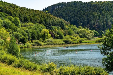 Meerfelder Maar, Vulkaneifel, Vulkansee, Eifel, Rhineland-Palatinate, Germany, Europe