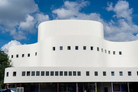 The theatre, after renovation, shortly in front of reopening, Düsseldorf, North Rhine-Westphalia,