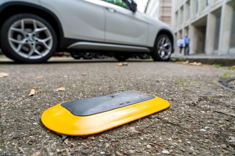 Sensors for car park occupancy for smart poles, intelligent street lamps, test run, EON and the