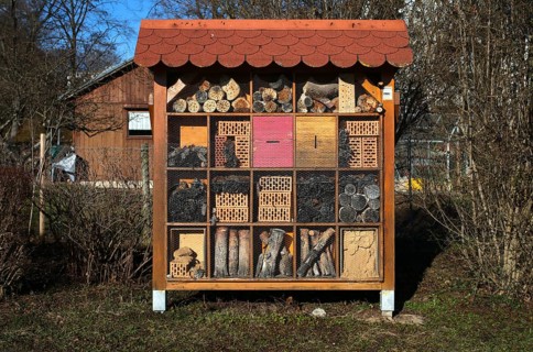 Insect hotel, bee hotel, Waiblingen, Baden-Württemberg, Germany, Europe