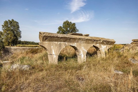 Blasted bunkers in the Peene meadows near the Historical-Technical Museum. National Socialists