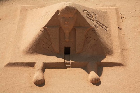 Sand sculpture, sand art, Egyptian motif