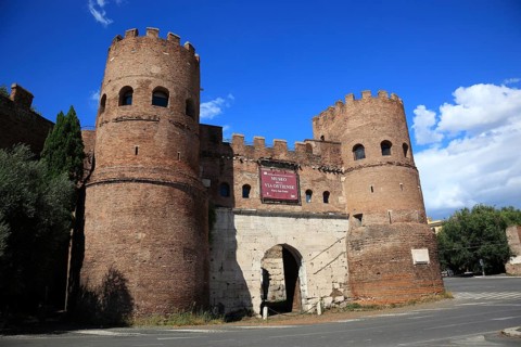 Porta San Paolo, city gate of the Aurelian Wall, Rome, Italy, Europe