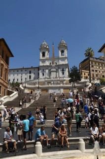 Spanish Steps and the church Santissima Trinita dei Monti, Santa Trinita dei Monti or Santissima