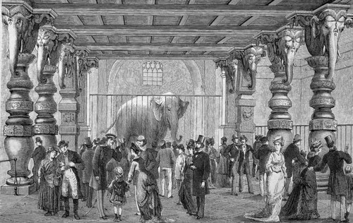 The Elephant House in the Berlin Zoological Garden, Berlin, Germany, Historical, digitally restored