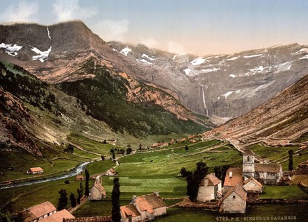 La Cirque, Gavarnie, Pyrenees, France, ca 1890, Historical, digitally restored reproduction from a