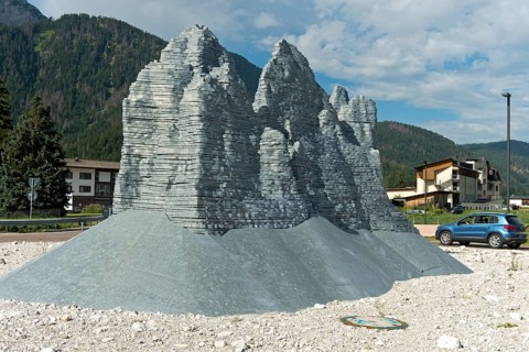 Sculpture The Pale Mountains in the shape of the Three Peaks by Paul S. Feichter and Albert Willeit