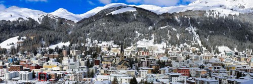 City panorama of Davos, Switzerland, Europe