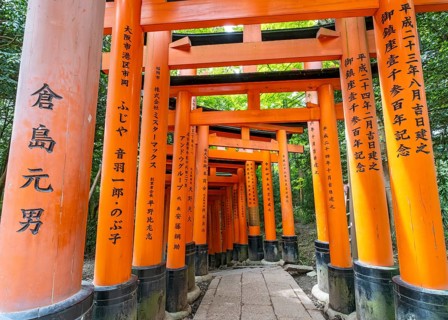 Torii path, Fushimi Inari-Taisha shrine, Kyoto, Japan, Asia