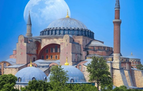 Hagia Ayasofya Sophia Grand Mosque in Istanbul, one of the main tourist city attractions and travel