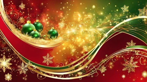 Abstract wallpaper illustration of Christmas symbols for gift cards, swirling shapes and lines, in