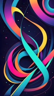 Abstract minimalist illustration theme in vibrant neon color accents symbolizing fun and ease, AI
