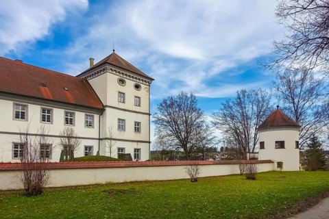 Meßkirch Castle, Castle of the Counts of Zimmern, Zimmern Castle, regular four-wing castle complex,
