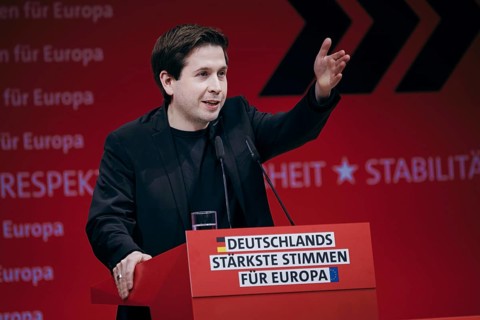 Kevin Kuehnert, Secretary General of the SPD, recorded at the European Delegates' Conference of the