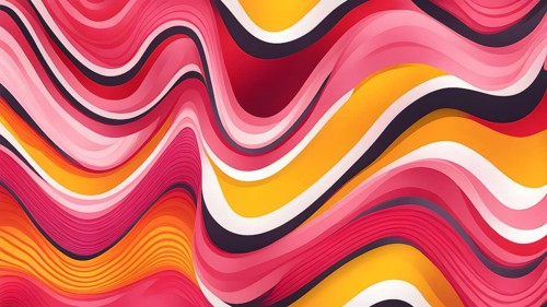 Seamless abstract pattern of vector fluid curved lines creating a dynamic ripple effect in vibrant