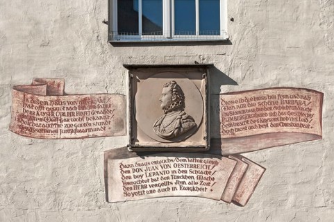 Relief on the Golden Cross House of Don Juan of Austria, 1547-1578, son of Emperor Charles V,